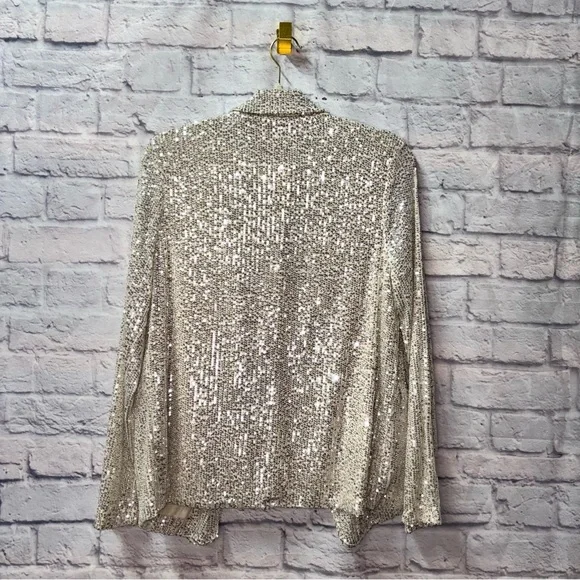 Hayden Women's Silver Sequin Blazer - Picture 2 of 6